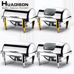 Huadison Đồ Dùng Nhà Hàng Dụng Cụ Làm Ấm Tiệc Tự Chọn Thực Phẩm Philippines Đĩa Chafing Đĩa Cuộn Hình Chữ Nhật Không Gỉ Và Chafing Tự Chọn - Product Image 1