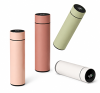 Bouteille isotherme personnalisée avec logo, 500 ml, tasse thermique, flacons sous vide, acier inoxydable, thermos cadeau, bouteille d'eau intelligente avec affichage de la température LED