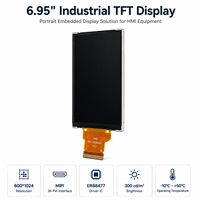 Layar LCD TFT Industri 6,95 Inci 600*1024 MIPI 36Pin ER88477 IC 300Nit Layar HMI untuk Peralatan Otomasi