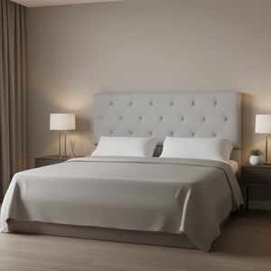 Tête de lit capitonnée gris clair à motif losanges, réglable en hauteur, 56,3 x 35,6-47,4 pouces, pour chambre à coucher et hôtel - Product Image 2