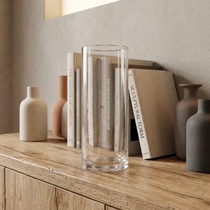 Jarrón <span class=keywords><strong>de</strong></span> <span class=keywords><strong>vidrio</strong></span> cilindro transparente redondo barato al por mayor - Product Image 3
