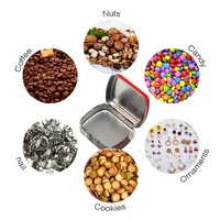 Boîte en fer blanc mini carrée à charnière, économique, pour chewing-gum, bonbons, menthes, emballage imprimé, petit format, en fer blanc, artisanat en fer blanc