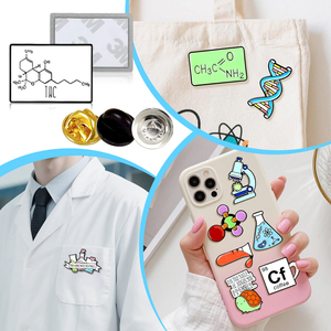 In Stock icona di chimica spille di smalto attrezzature da laboratorio spilla nerd Geek adesivo per telefono associazione del Club scientifico souvenir - Product Image 5