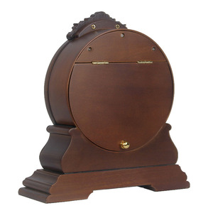 Solid Wood Table Clock European Style Vintage Round Westminster Music Clock For Living Room Decor - Product Image 2