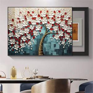 Belle haute qualité 3D moderne abstrait <span class=keywords><strong>couteau</strong></span> <span class=keywords><strong>peinture</strong></span> grande toile peinte à la main <span class=keywords><strong>fleurs</strong></span> pour la maison hôtel mur décor moyen huile - Product Image 6