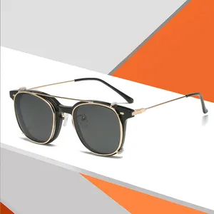 Metal Vintage Square Magnet Polarized Sunglasses Women Fashion Men Luxury Eyeglasses Optical Glasses Frame