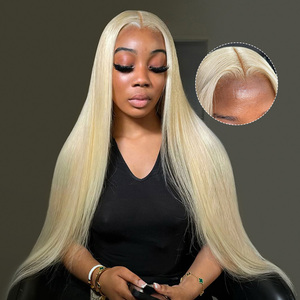 40 Inch 250 Dichtheid Bot Rechte 613 Blonde Hd Front 13X6 13X4 Pruik Pretokkelde Vrouwen 250G Menselijk Haar Pruiken Transparante Voorkant - Product Image 6