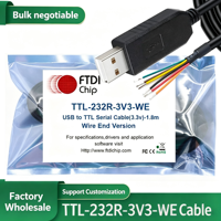 Câble convertisseur série USB vers TTL UART TTL-232R-3V3-WE, câble de programmation et de téléchargement 3.3V, version à extrémités nues, 1,8 mètre