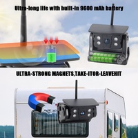 Kit Caméra AHD Sans Fil pour Camion, Système de Surveillance 360° pour Voiture, Moniteur de Recul 7 Pouces pour la Sécurité du Véhicule, DVR Solaire 1080P