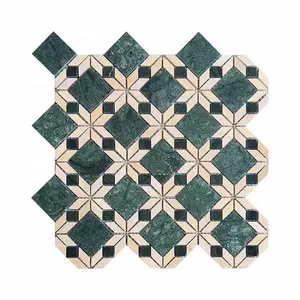 Modern Dark Green Marble Mosaic Tile Nero Margiua Granite with Polished or Honed Finish Hard-Wearing Wall and Floor Tile