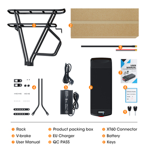 EU Ebike แบตเตอรี่จักรยานไฟฟ้า 48V 30Ah แร็คหลังแบบลิเธียมไอออนแบบชาร์จไฟได้กันน้ำสำหรับจักรยานไฟฟ้า - Product Image 6