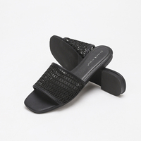 Sandales plates à bout carré en maille respirante personnalisées pour femmes, chaussures d'été décontractées à enfiler – Vente en gros