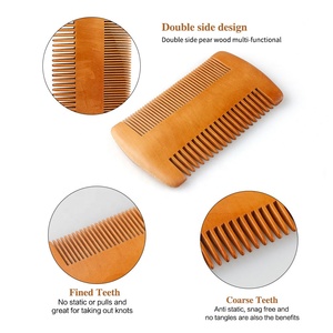 Metal <strong>Mustache</strong> Grooming <strong>Scissors</strong> Folding Custom Beard Comb Wood Beard Care Kit With Bag - Product Image 2