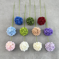 647 Bunga Hydrangea Buatan Tangan, Bunga Hydrangea Tunggal, Dekorasi Pernikahan untuk Wisuda, Natal, dan Festival Tionghoa