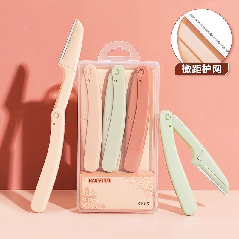 3 шт./упак. складной бровей Триммер для бровей Бритвы безопасный уход за лицом лезвия формовочный нож триммер для бровей Бритва для лица для удаления волос