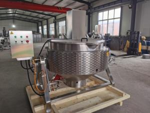 100L công nghiệp hơi nước/khí Áo khoác nấu ăn Ấm đun nước, Nấu ăn trộn nồi áo khoác với mixer Ấm đun nước, Sắn máy móc chế biến - Product Image 5