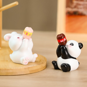 Figuras de animales de resina, mini decoraciones de escritorio, adornos creativos y bonitos, regalo de graduación para mujeres - Product Image 3