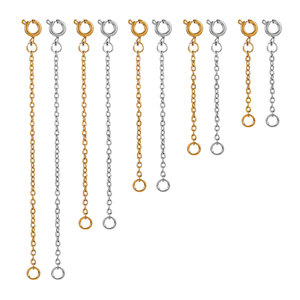 Chaîne d'extension Aceworks avec fermoir à ressort |   Prolongateur de collier et de bracelet réglable en acier inoxydable plaqué or 18 carats pour bijoux DIY - Product Image 1