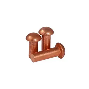 GB109 M1.5 M2.0 M2.5 M3 M4 M5 M6 M8 Copper Solid Rivets Knock Flat Head Rivet Flat Head Copper Solid Brass Rivet