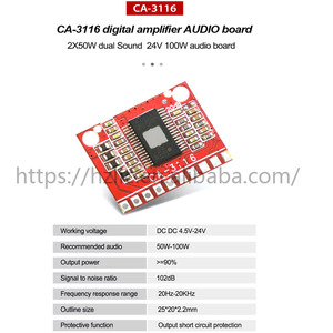 <span class=keywords><strong>CA</strong></span>-3116 100W Dc 5V 12V 24V Dual Channel Audio Stereo Module Versterker Board Digitale Macht Lineaire Versterker Versterker - Product Image 5