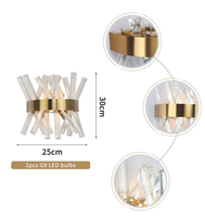 Appliques murales LED en cristal, style antique, pour hôtel, villa, salon, escalier, hall, luminaires de surface, appliques murales LED, vintage, sur mesure