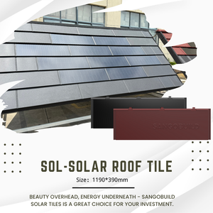 Sangobuild BIPV New 80watt <span class=keywords><strong>Sol</strong></span> tetto tegole solari generazione di energia casa tetto pannelli solari - Product Image 6