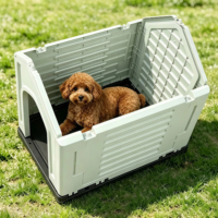 Nichoir multi-portes en plastique pour chiens et chats, extérieur/intérieur, ventilé, pour petits chiots, 66,5 cm, imperméable, lavable, 5 couleurs, jardin
