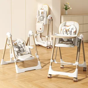 Cadeira alta multifuncional 3 em 1 para bebês, cadeira de jantar Silla De Bebe, assento giratório dobrável para alimentação de bebês, luxuosa