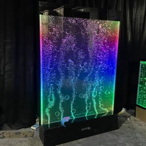 Panel de pared de burbujas de agua curvo personalizado para hoteles con luz LED RGB y pilares - Product Image 2