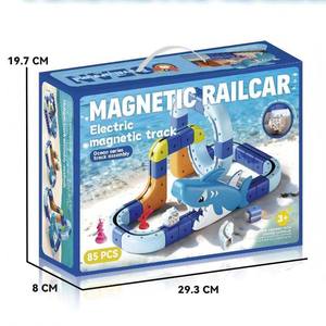 Nouveau jouet éducatif pour enfants, blocs de construction de piste à grande vitesse - Ensemble de jeu de <span class=keywords><strong>voiture</strong></span> électrique sur rail de dessin animé requin océanique pour un jeu créatif - Product Image 6