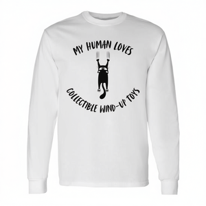 Camiseta de manga larga My Human Loves Collectible Wind Up Toys Cat Parent Hobby - Product Image 2