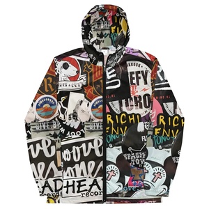 OEM Custom High Quality Full Printed Bomber <strong>Jacket</strong> All Over Graphic Men Hood Windbreaker <strong>Jacket</strong> - Product Image 2