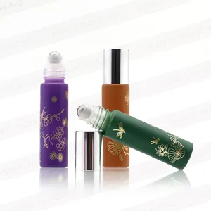 Hot Selling 5ml 6ml 8ml 10ml 15ml Leeres ätherisches Öl Parfüm Kosmetik glas Roll On Flasche mit Stahl Roller Ball