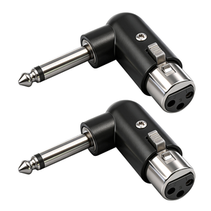 3-pins XLR vrouwelijke naar <span class=keywords><strong>1</strong></span>/<span class=keywords><strong>4</strong></span>" / 6,35 mm mannelijke mono TS hoekadapter met <span class=keywords><strong>4</strong></span> verstelbare hoekposities: rechts, links en 90 graden - Product Image 2