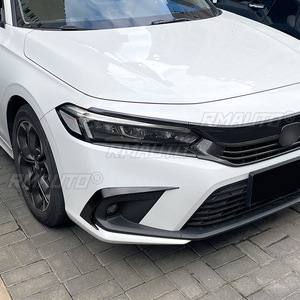 Kit carrosserie pour Honda Civic 11e génération 2021+ : séparateur de pare-chocs avant, aileron latéral, déflecteur d'air, lame de vent, aspect carbone/noir brillant - Product Image 5