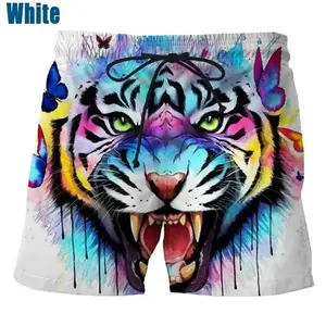 3D Printed Animal Tiger Pattern Board Shorts For Men Summer Casual Personality Cool Swimming Shorts High Elastic Vacation Trunks