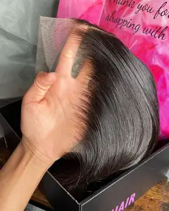 Melhor Qualidade Cutícula Alinhada Fina Transparente HD Lace Frontal/Encerramento, Pré Arrilado 13x6 Virgem Transparente Swiss HD Lace Fronteira