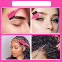 Brosses à sourcils naturelles double face avec contrôle des bords amovibles Peigne à queue de rat en nylon durable