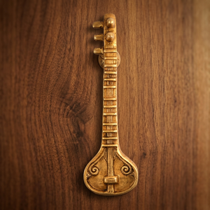 Tiradores de latón hechos a mano con forma de sitar, diseño tradicional dorado, duraderos para cajones y puertas de cocina y dormitorio - Product Image 2