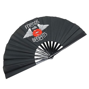Lớn tay <span class=keywords><strong>fan</strong></span> hâm mộ tùy chỉnh màu đen kích thước lớn bán buôn tre in quạt tay - Product Image 3