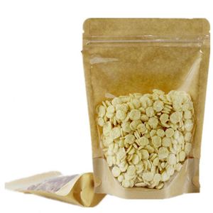 Sac de rangement en plastique refermable transparent avec fermeture éclair en papier kraft brun avec logo personnalisé 16X26cm Pack promotionnel - Product Image 1