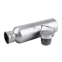 Bouteille d'eau TOMSHOO 750 ml entièrement en titane avec couvercle en plastique supplémentaire, ultralégère, pour le camping, la randonnée et le cyclisme en plein air
