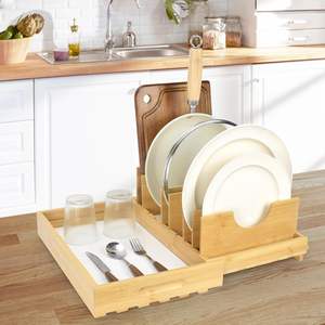 Séchoir à vaisselle <span class=keywords><strong>en</strong></span> <span class=keywords><strong>bambou</strong></span> avec coussin <span class=keywords><strong>en</strong></span> terre de diatomées, tapis de séchage ultra absorbant à séchage instantané pour tasses à vaisselle - Product Image 6