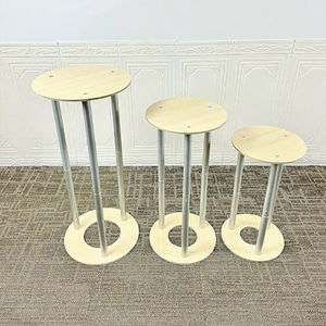 Custom Height 60cm 75cm 90cm Dessert <strong>Plinth</strong> Cylinder Cover Aluminum Alloy and <strong>Wood</strong> Material Dessert Cylinder <strong>Plinth</strong> Stand Set - Product Image 3
