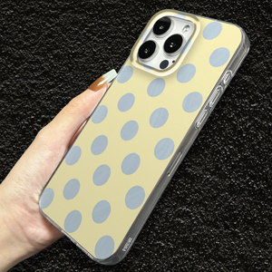 Custodia Trasparente in TPU con Motivo a Pois Gialli e Blu, <span class=keywords><strong>Cover</strong></span> Morbida Opaca Minimalista per <span class=keywords><strong>iPhone</strong></span> 17 16 15 14 13 <span class=keywords><strong>Pro</strong></span> Max - Product Image 5