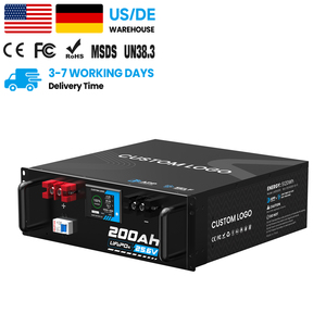 Batterie 25,6 V 200 Ah 5 kWh avec écran LCD, BMS intelligent et interrupteur externe pour stockage solaire domestique - Product Image 1