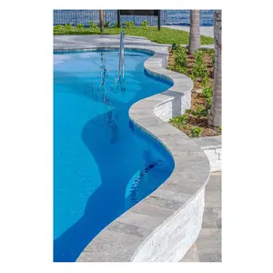 Classic Natural Beige Travertine Stone Swimming Pool Surround Coping Edge Tile For Pool Edge