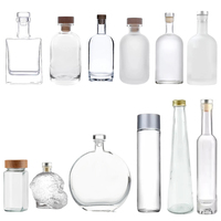 Bouteille en verre personnalisée en gros pour spiritueux, 100ml-1000ml, design plat, rond ou ovale, pour Whisky, Tequila, Vodka, Gin, Rhum