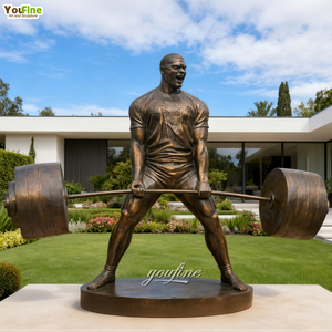 Statue de musculation YOUFINE, thème de la musculation, décoration de centre de remise en forme, parc, art, bronze de qualité supérieure, statue de <span class=keywords><strong>strongman</strong></span>, sculpture de musculation, statue - Product Image 1