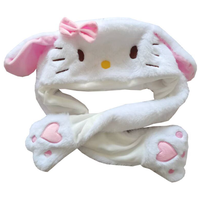 Chapeau en peluche à oreilles de lapin mobiles, en polyester et coton PP, unisexe, mignon, amusant, lumineux, accessoire de dessin animé, vente chaude